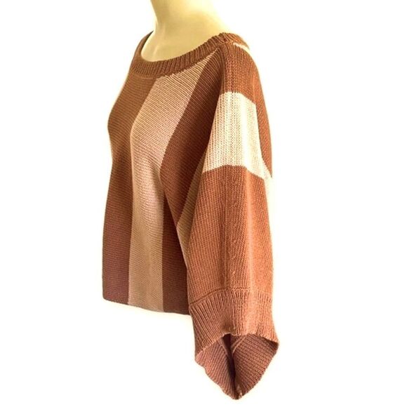 Trina Turk Horizon Bold Stripe Boatneck Dolman Sleeve Ribbed Trim Sweater - Picture 7 of 16